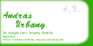 andras urbany business card